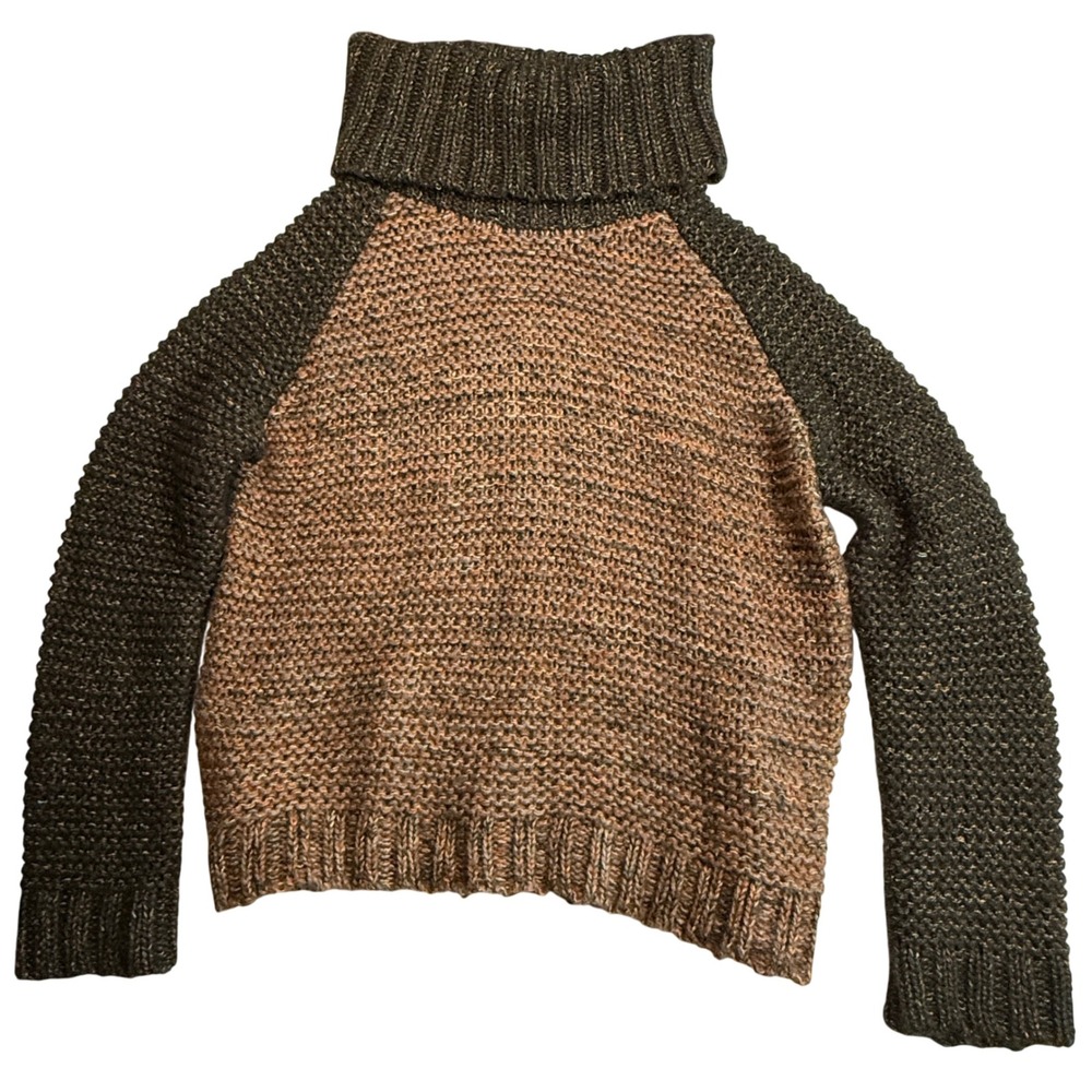 John +‎ Jenn Chunky Turtleneck Sweater Raglan Knit Cozy Oversized Size M medium